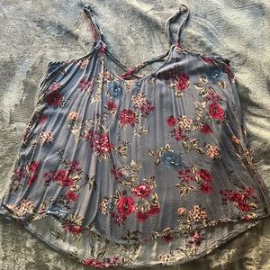 Gray floral swing cami